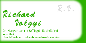richard volgyi business card